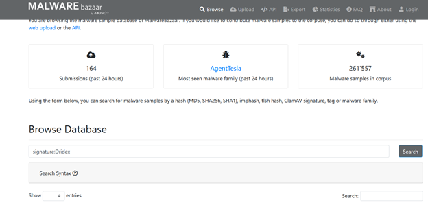 Searching Malware Bazaar