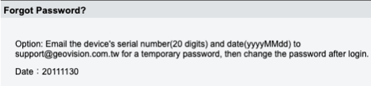 Temporary Password Reset